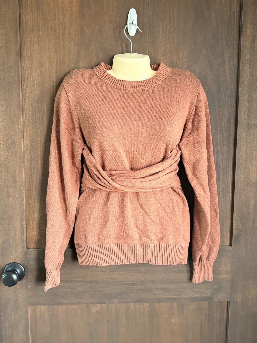 KBB by Kahlana XS Dusty Rose Wrap Waist Sweater Knit Top